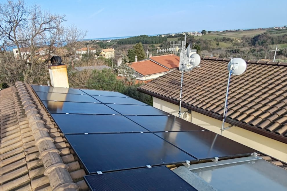 Impianto fotovoltaico con ottimizzatori di potenza